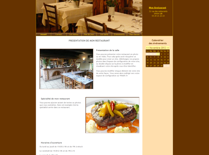 Modle de site restaurant