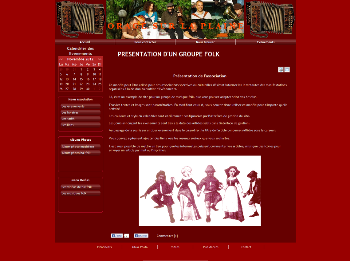 Modle de site association groupe folk