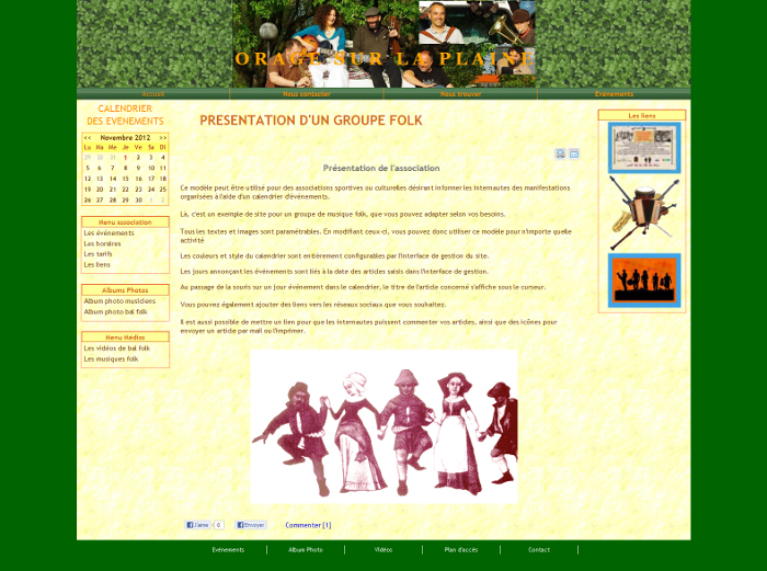 Modèles de sites pour association culturelle ou sportive pour créer en